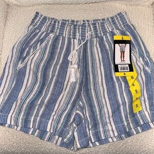 Striped Blue and White Women's Shorts